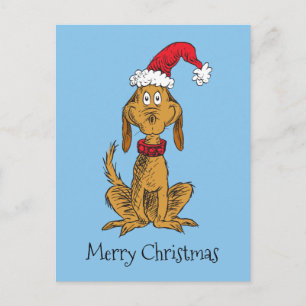 Cartão Postal De Festividades Grinch Clássico Max - Chapéu de Papai Noel