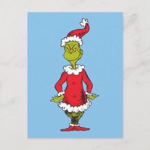 Cartão Postal De Festividades Grinch Clássico Papai Noel