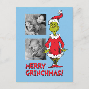 Cartão Postal De Festividades Grinch Clássico Papai Noel