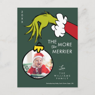 Cartão Postal De Festividades Grinch Quanto Mais Melhor Novo Bebê - Foto
