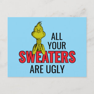 Cartão Postal De Festividades Grinch Todos os Seus Suéteres São Feios