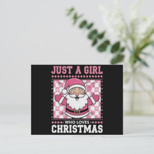 Cartão Postal De Festividades Groovy É Uma Menina Que Ama Papais noeis De Natal