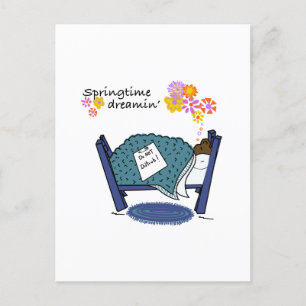 Cartão Postal De Festividades Groundhog de Sonhos Springtime