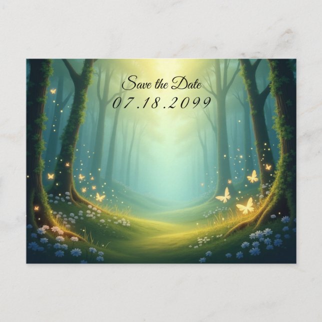 Cartão Postal De Festividades Grove de Verão Sunlit Encantada (Frente)