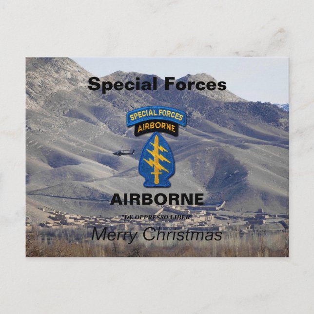 Cartão Postal De Festividades Grupos de Forças Especiais Green Berets SF SFG Vet (Frente)
