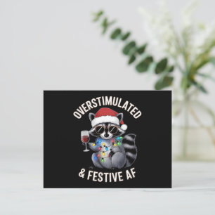 Cartão Postal De Festividades Guaxinim Amante de Expresso Superestimulado e Fest