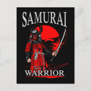 Cartão Postal De Festividades Guerreiro Samurai Lâmina: Batalha de Traço Ousado