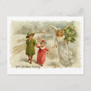 Cartão Postal De Festividades Guing Angel