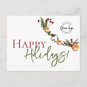 Cartão Postal De Festividades Guirlanda de Citros Rústicos para Negócios Natal c