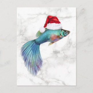 Cartão Postal De Festividades Guppy Xmas