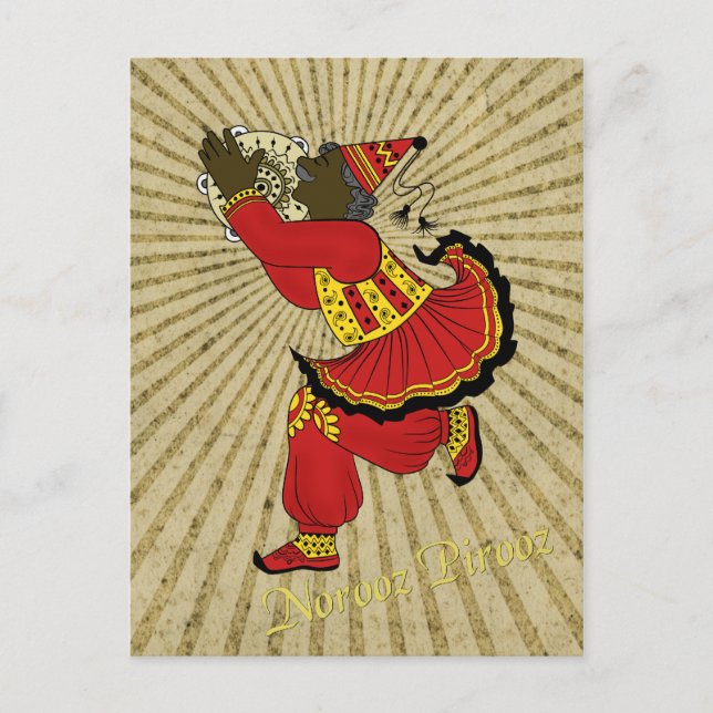 Cartão Postal De Festividades Hajji Piruz Rays Solares Persa Ano Novo (Frente)