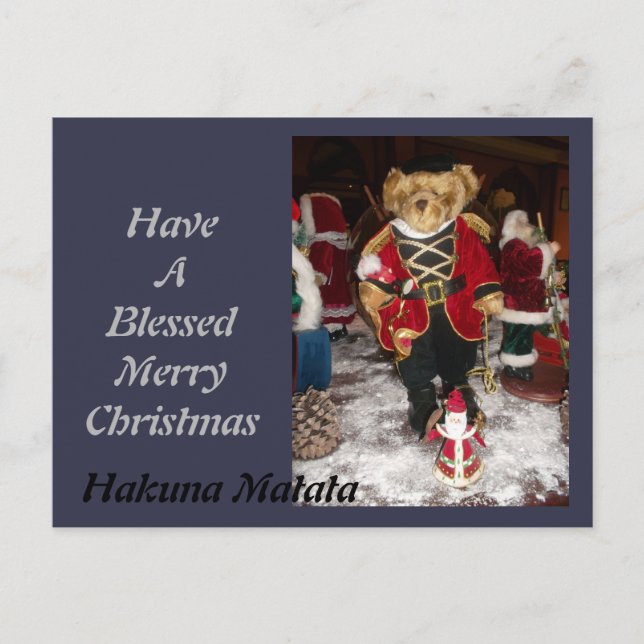 Cartão Postal De Festividades Hakuna Matata Have a Blessed Merry Christmas card (Frente)