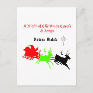 Cartão Postal De Festividades Hakuna Matata Presentes do Papai Noel com canto de