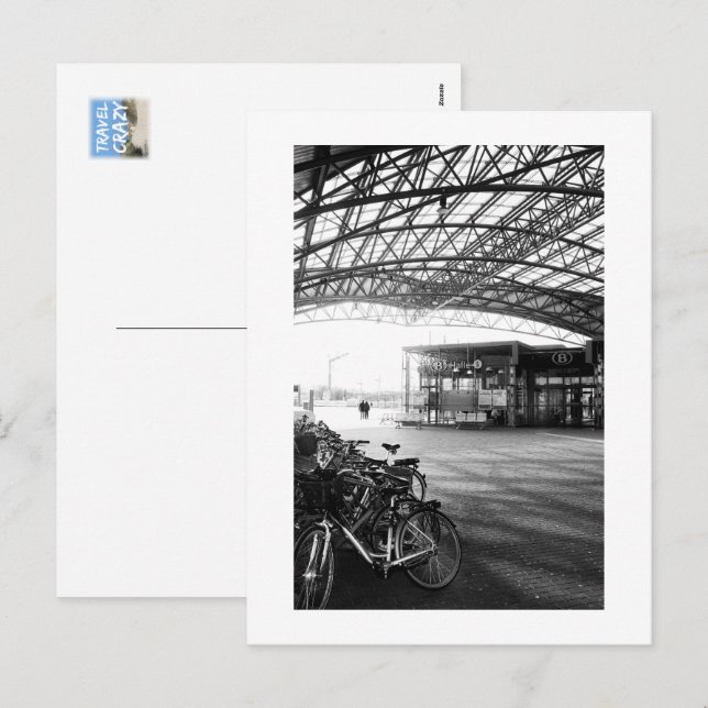 Cartão Postal De Festividades Halle Train Station, Belgium (Frente/Verso)