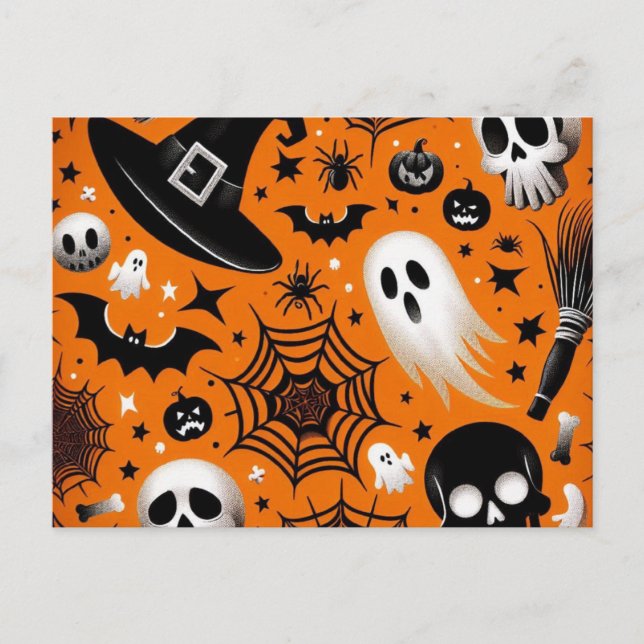 Cartão Postal De Festividades Halloween (Frente)