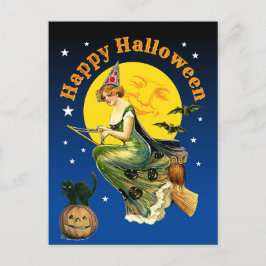 Cartão Postal De Festividades Halloween Antigo
