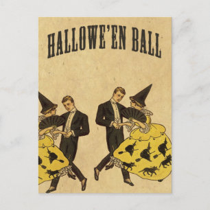 Cartão Postal De Festividades Halloween Ball Dancers