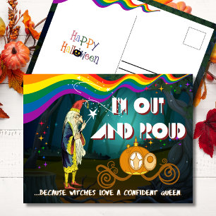 Cartão Postal De Festividades Halloween De Fora e Orgulho Com Flair Mágico