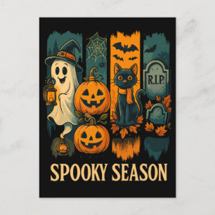 Cartão Postal De Festividades Halloween de Spooky Season - Fantasma, Pumpkins, G