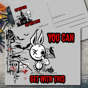 Cartão Postal De Festividades Halloween do Coelho Assombrador