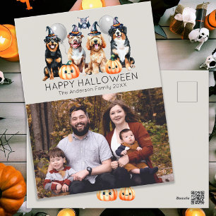Cartão Postal De Festividades Halloween Feliz da Família
