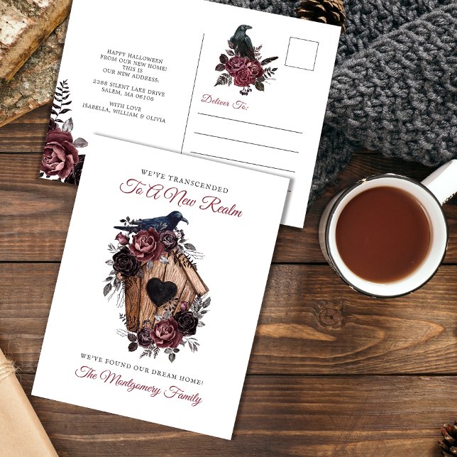 Cartão Postal De Festividades Halloween Floral Gótico Elegante Novo Movimento Do (Criador carregado)