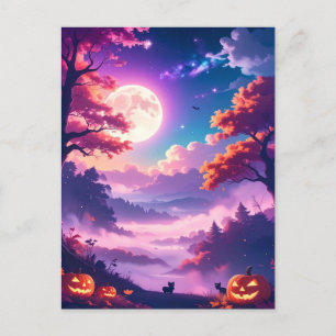 Cartão Postal De Festividades Halloween mágico moderno