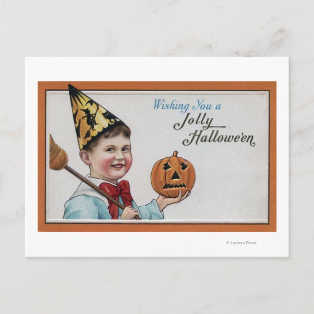 Cartão Postal De Festividades Halloween Saudação Jolly Halloween (Frente)