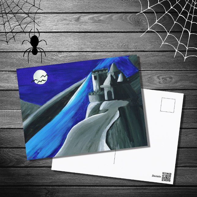 Cartão Postal De Festividades Halloween Vampiro Bats Assombrado (Criador carregado)
