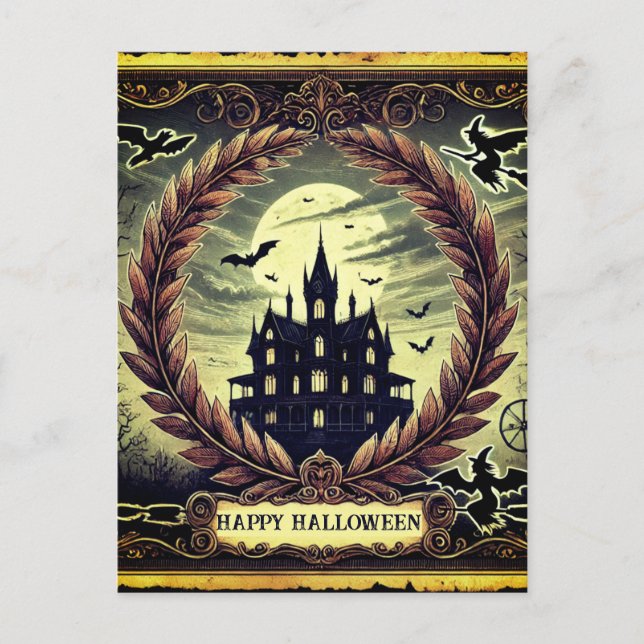 Cartão Postal De Festividades Halloween vitoriano gótico vitoriano (Frente)
