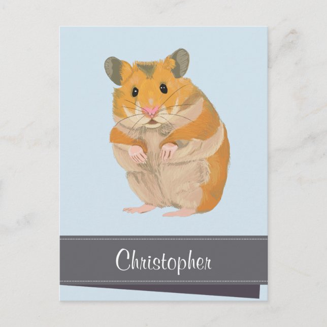 Cartão Postal De Festividades Hammy Christmas Hamster Christmas (Frente)