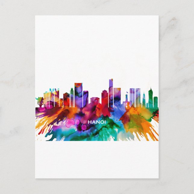 Cartão Postal De Festividades Hanoi Skyline (Frente)