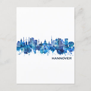 Cartão Postal De Festividades Hanover Alemanha Skyline Blue