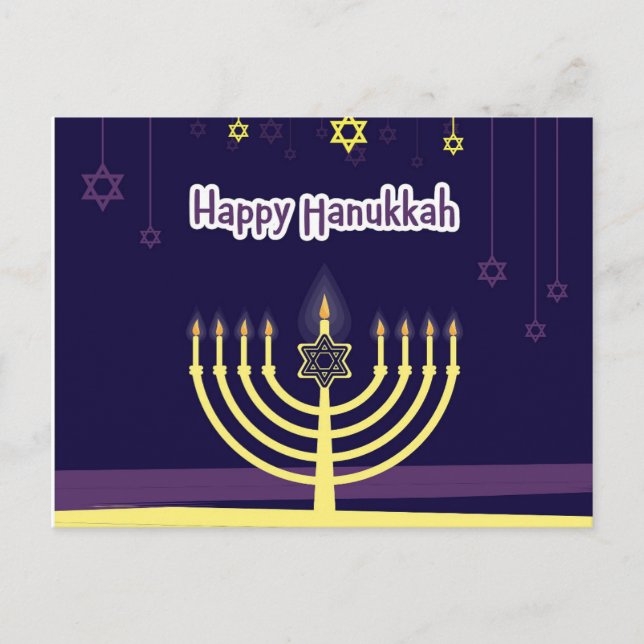 Cartão Postal De Festividades Hanukkah (Frente)