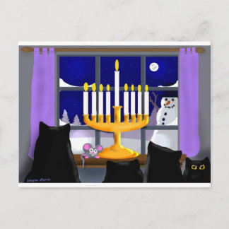 Cartão Postal De Festividades Hanukkah christmas card