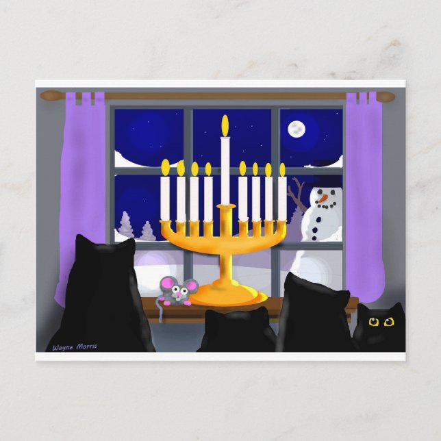 Cartão Postal De Festividades Hanukkah christmas card (Frente)