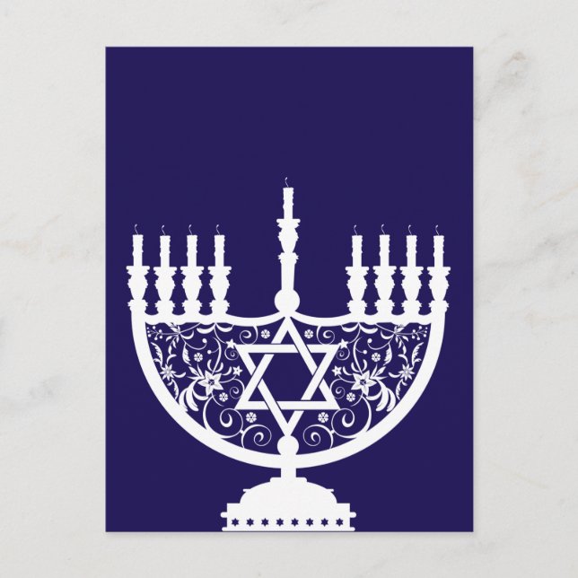 Cartão Postal De Festividades Hanukkah Menorah (Frente)