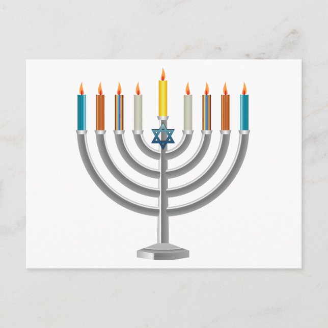 Cartão Postal De Festividades Hanukkah menorah (Frente)