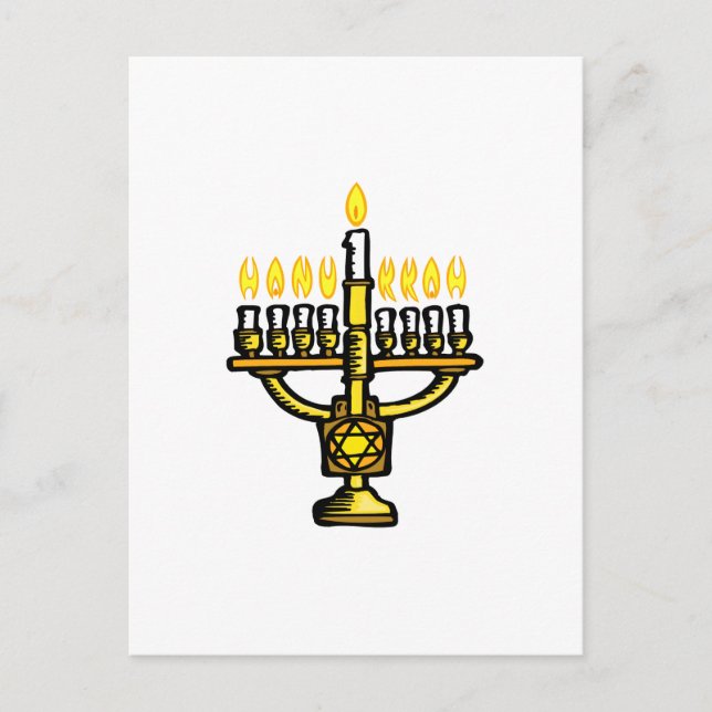 Cartão Postal De Festividades Hanukkah Menorah (Frente)