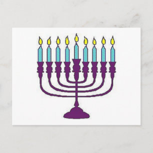Cartão Postal De Festividades Hanukkah Menorah