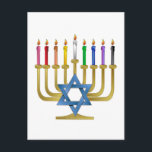 Cartão Postal De Festividades Hanukkah Rainbow Candles Dourados Menorah<br><div class="desc">Você está vendo The Lee Hiller Designs Collection of Home and Office Decor,  Roupa,  Gifts and Coleções. As Designs incluem Lee Hiller Photoographic e Mixed Media Digital Art Collection. Você pode ver sua fotografia da Nature em http://HikeOurPlanet.com/ e seguir seu blog de caminhada no Hot Primavera National Park.</div>