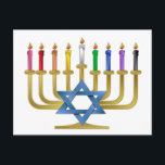 Cartão Postal De Festividades Hanukkah Rainbow Candles Dourados Menorah<br><div class="desc">Você está vendo The Lee Hiller Designs Collection of Home and Office Decor,  Roupa,  Gifts and Coleções. As Designs incluem Lee Hiller Photoographic e Mixed Media Digital Art Collection. Você pode ver sua fotografia da Nature em http://HikeOurPlanet.com/ e seguir seu blog de caminhada no Hot Primavera National Park.</div>