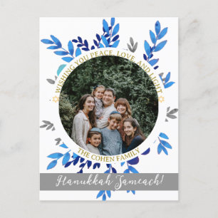 Cartão Postal De Festividades Hanukkah Sameach   Foto simples da família Hanukka