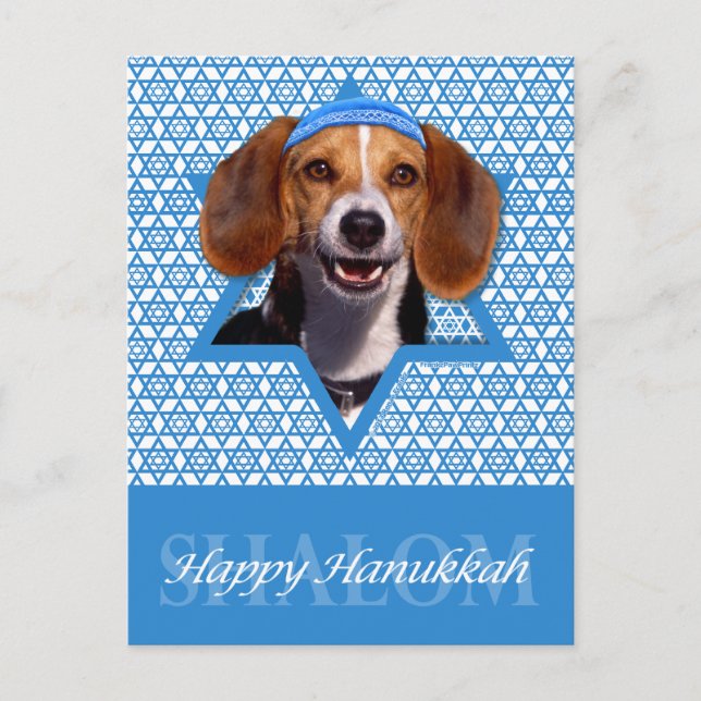 Cartão Postal De Festividades Hanukkah Star de David - Beagle (Frente)