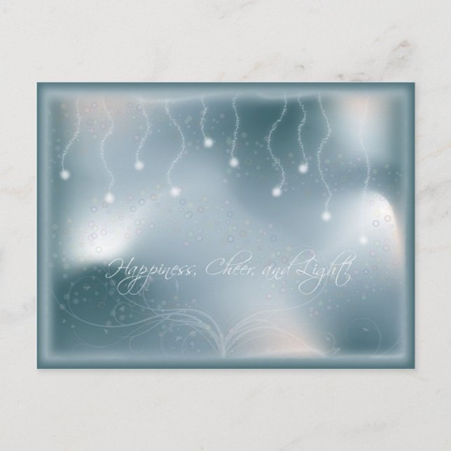Cartão Postal De Festividades Happiness Cheer and Light holiday card (Frente)