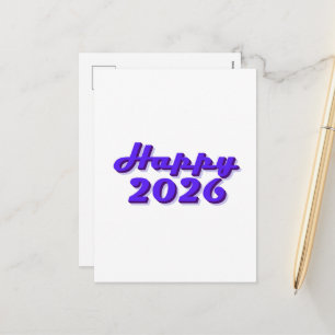 Cartão Postal De Festividades Happy 2026