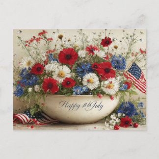 Cartão Postal De Festividades Happy 4th of July