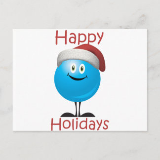 Cartão Postal De Festividades Happy blue ornament wishing a merry christmas