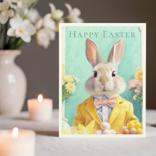 Cartão Postal De Festividades HAPPY EASTER BUNNY Holiday Postcard (Criador carregado)