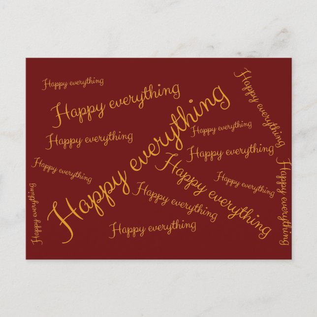 Cartão Postal De Festividades Happy Everything - Elegante Schrift Grußkarte (Frente)